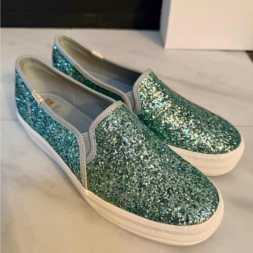 Keds X Kate Spade New York Triple Decker Green Glitter Sneaker